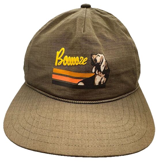 NWOT Coal Headwear Hat Cap Rope  Adjustable Zip Back Basset Hound Dog "Boooooze" - Picture 1 of 14